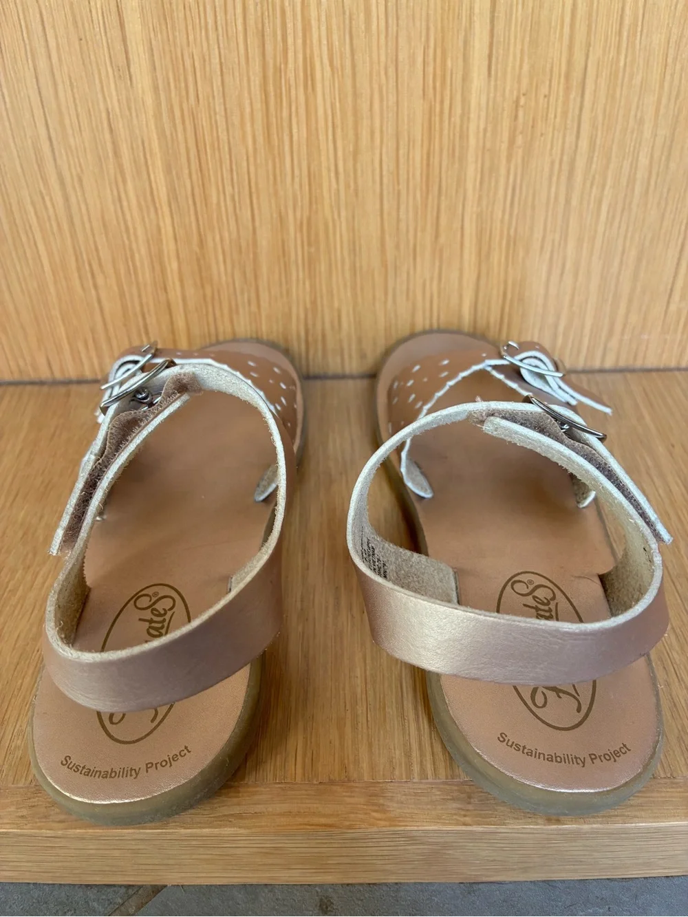 Footmates Girls ARIEL Leather Sandal - Rose Gold - Size 1